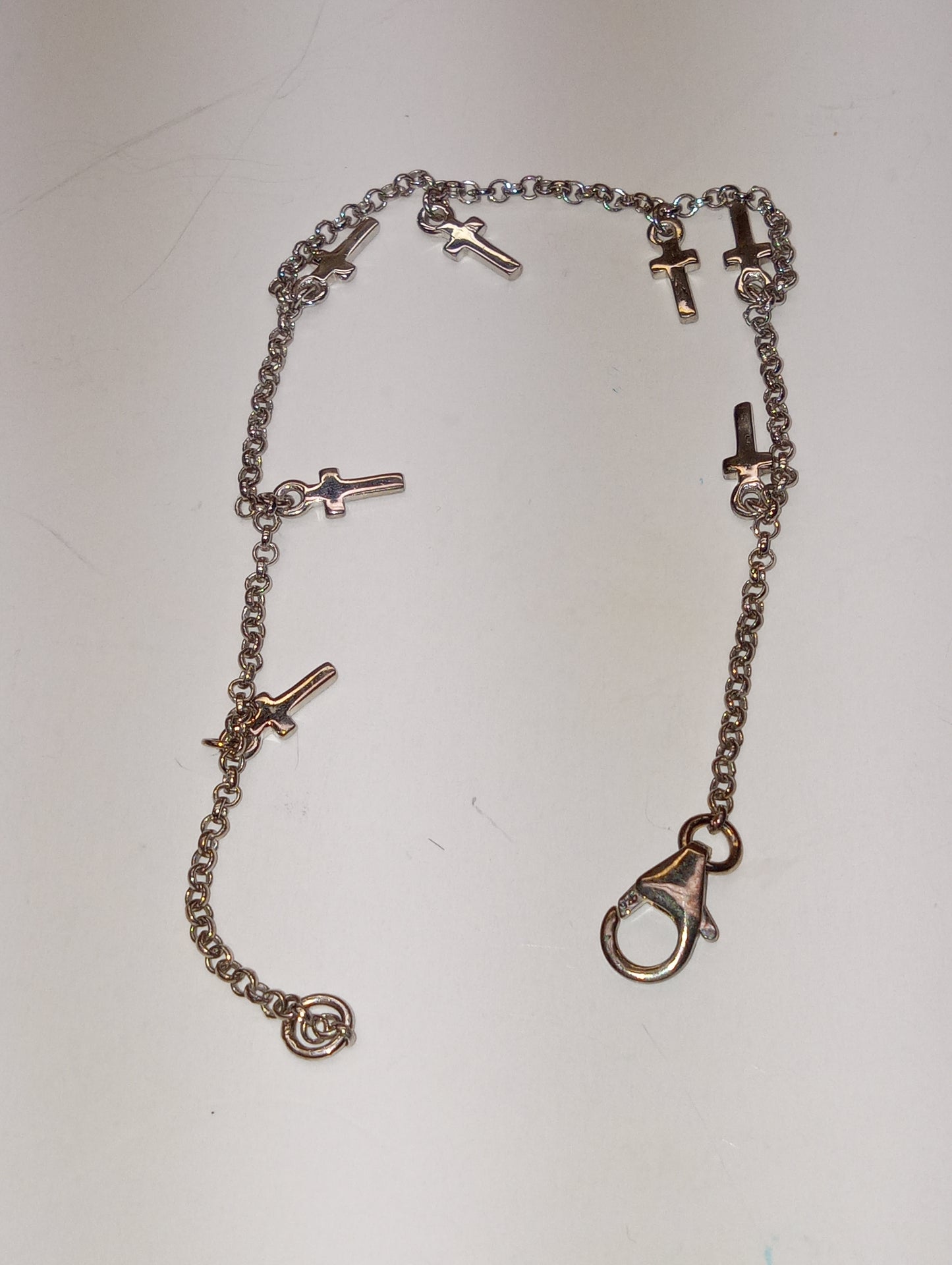 bracelet sterling silver cross charm