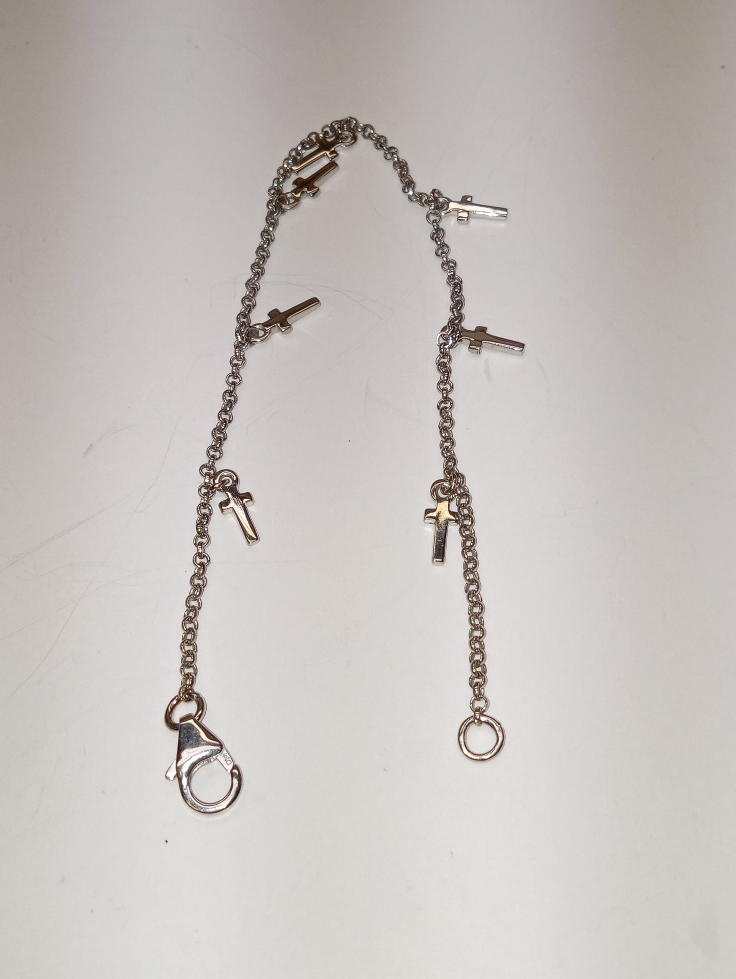 bracelet sterling silver  cross charm 7.25inches