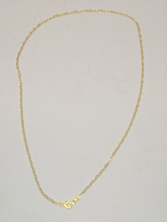 necklace oval link 14kt over sterling silver