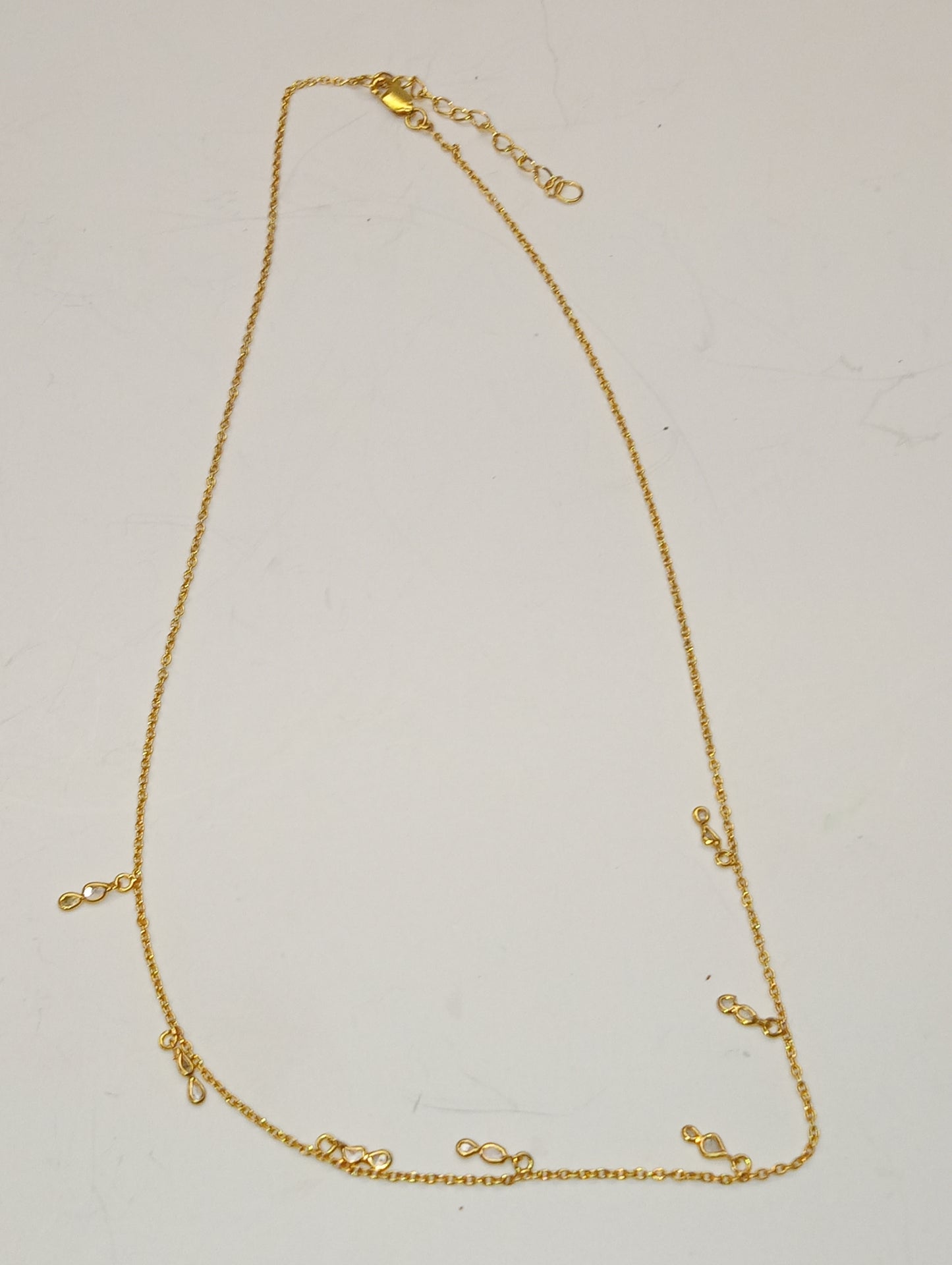 necklace 14kt yellow gold over sterling silver polki diamond