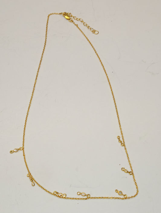 necklace 14kt yellow gold over sterling silver polki diamond