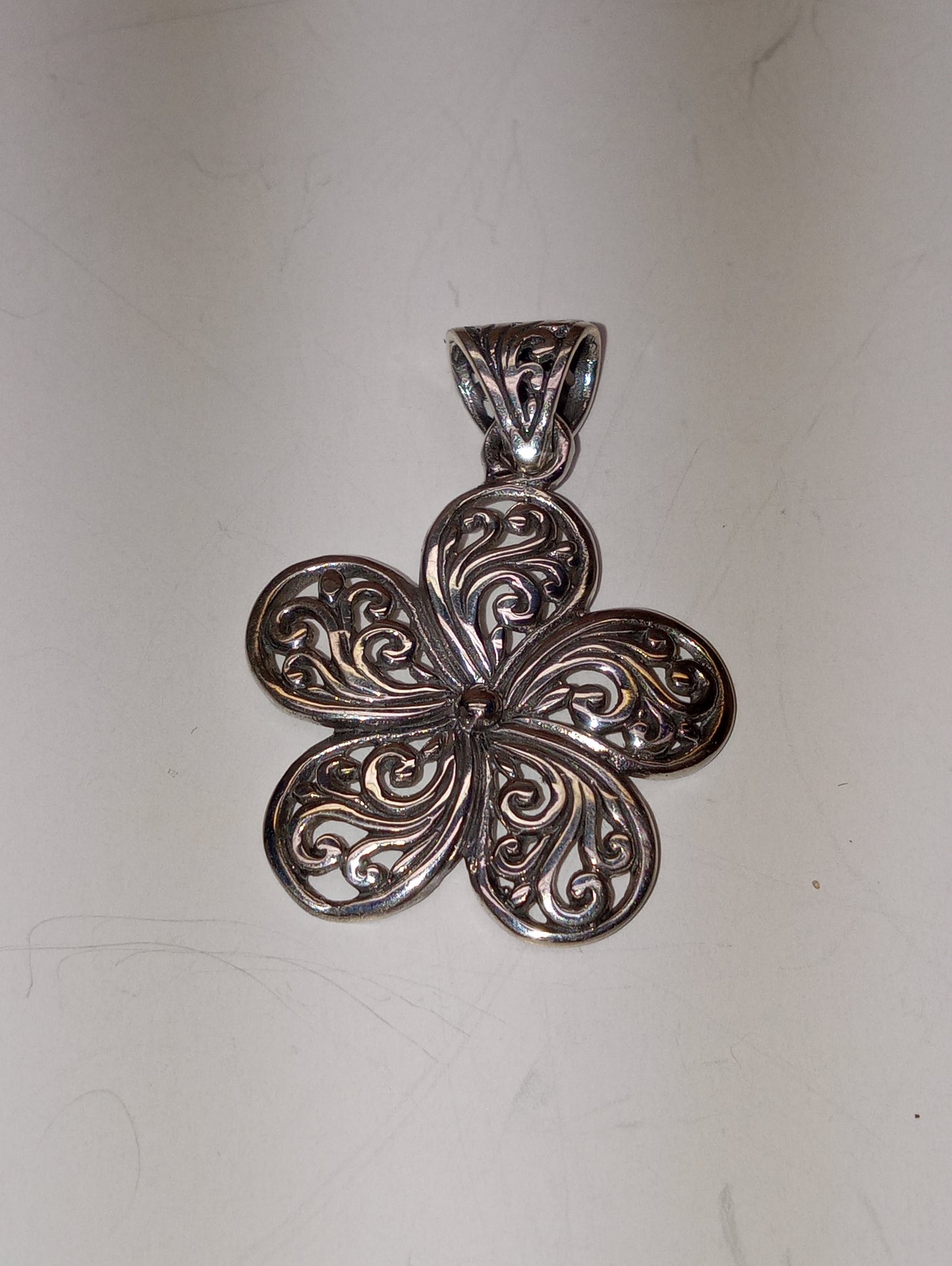 pendant sterling silver flower