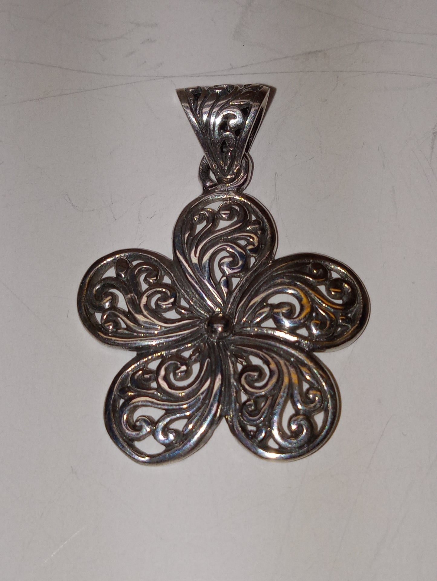 pendant sterling silver flower