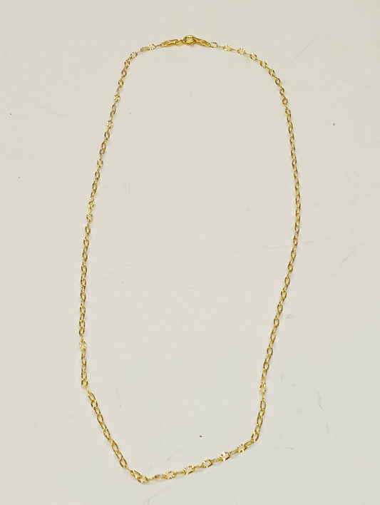 necklace 14kt yellow gold over sterling silver oval chain link