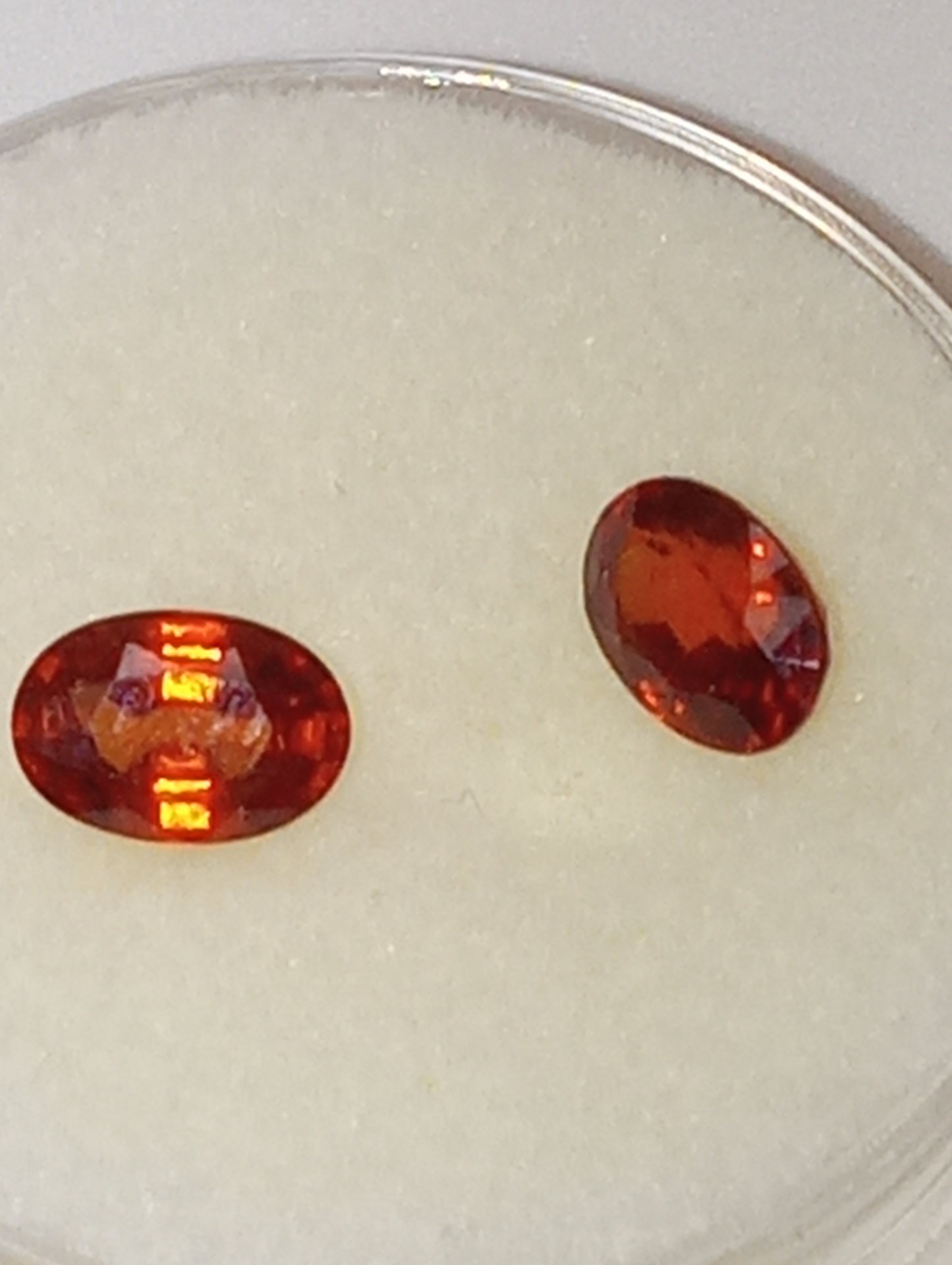 garnet gemstones spessartite, 6mmx4mm ovals, 2 stones