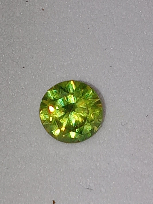 garnet gemstone, Russian demantoid round cut, .34ct