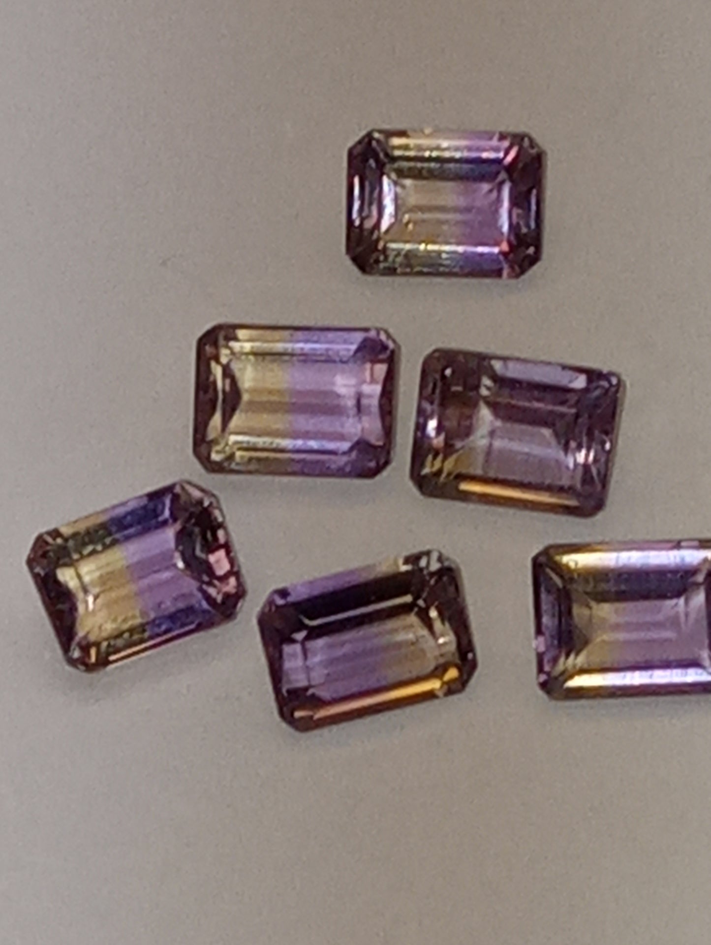 ametrine gemstones 8x6mm emerald cut
