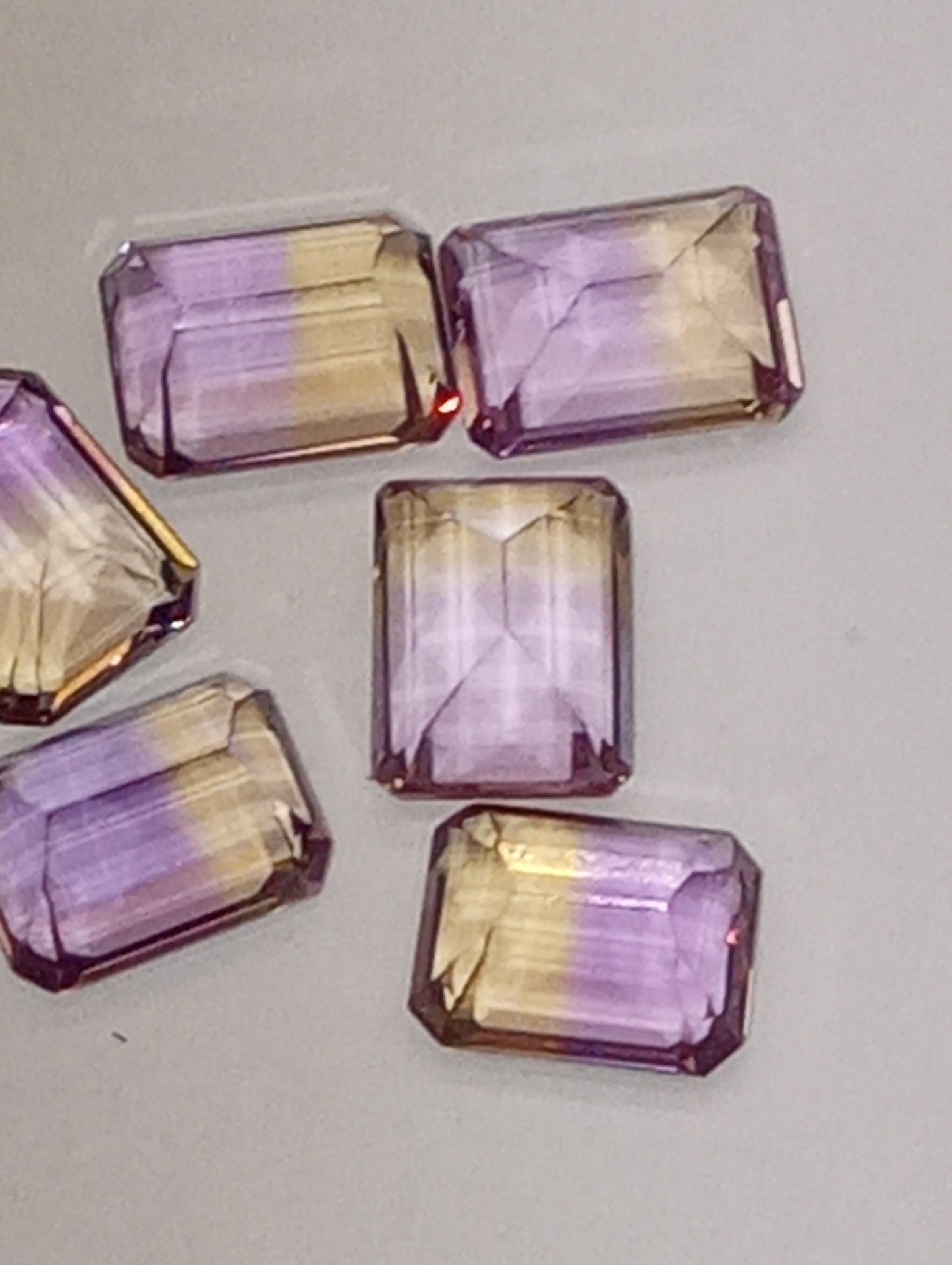 ametrine gemstones 8x6mm emerald cut