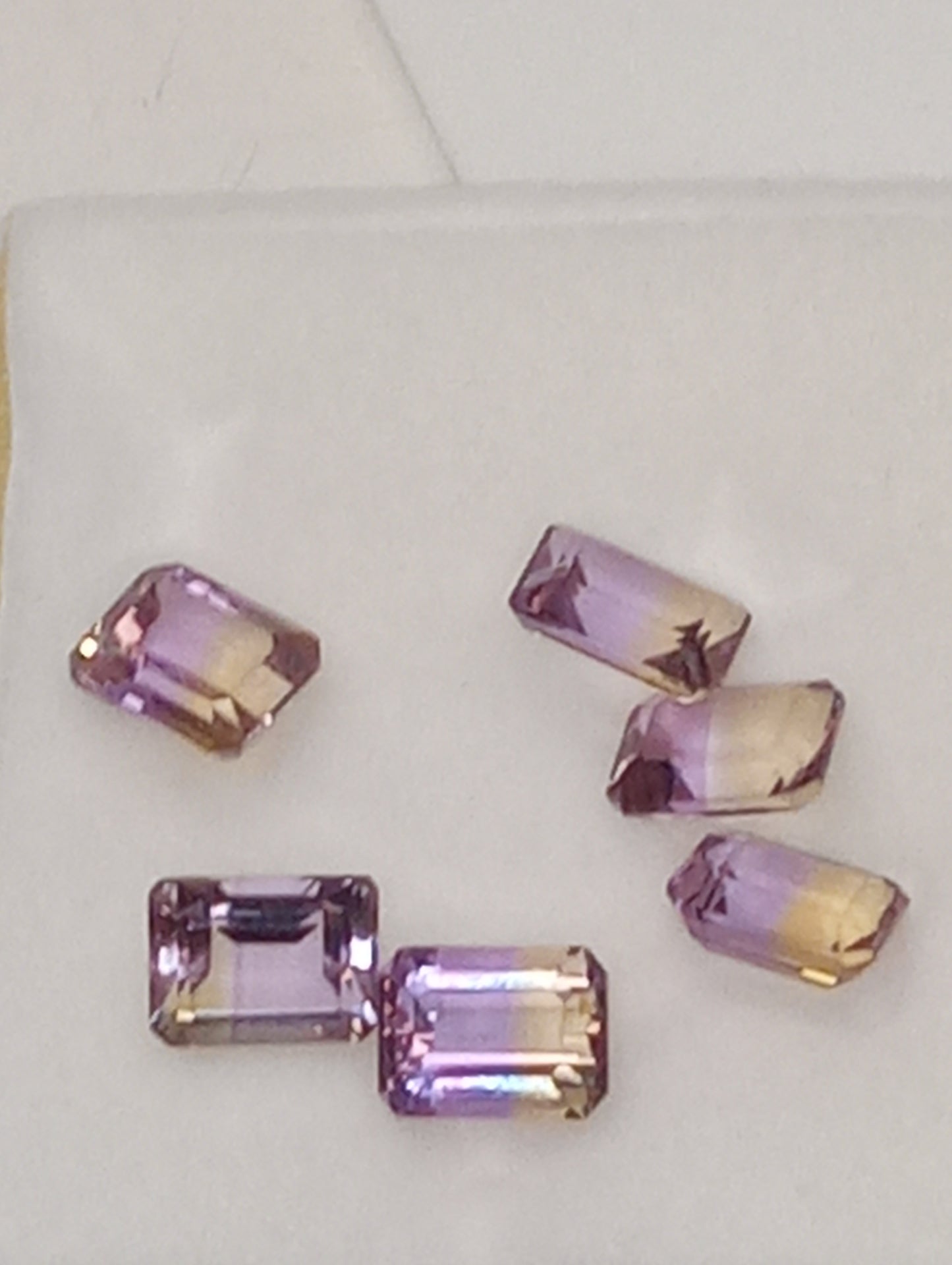 ametrine gemstones 8x6mm emerald cut