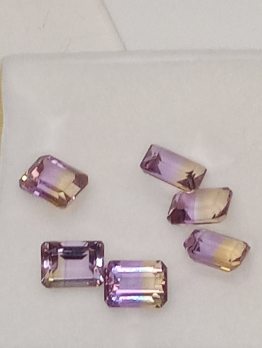 ametrine gemstones 8x6mm emerald cut
