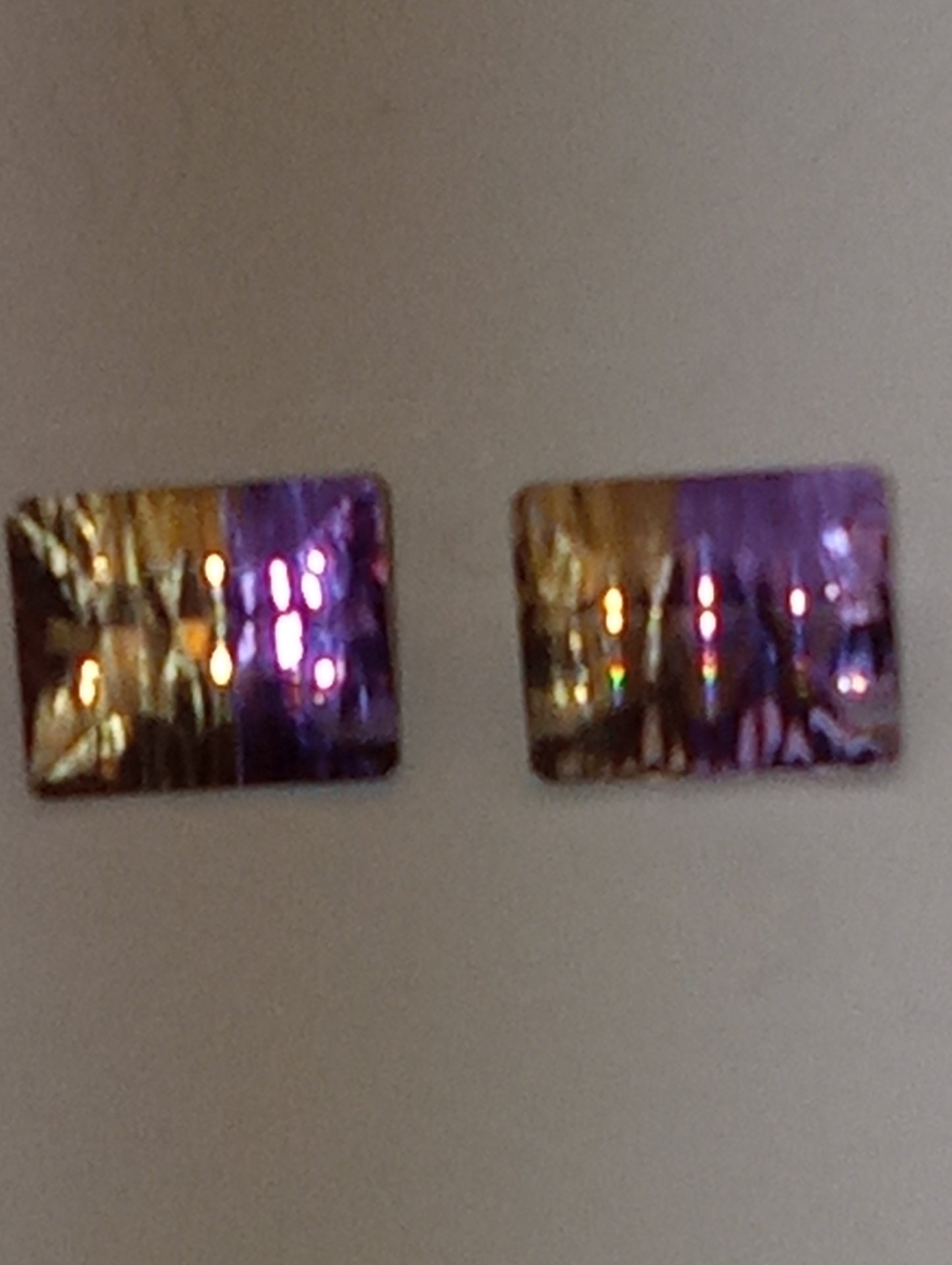 ametrine gemstones, Bolivian, concave emerald cut 11x9mm, 8.16ctw