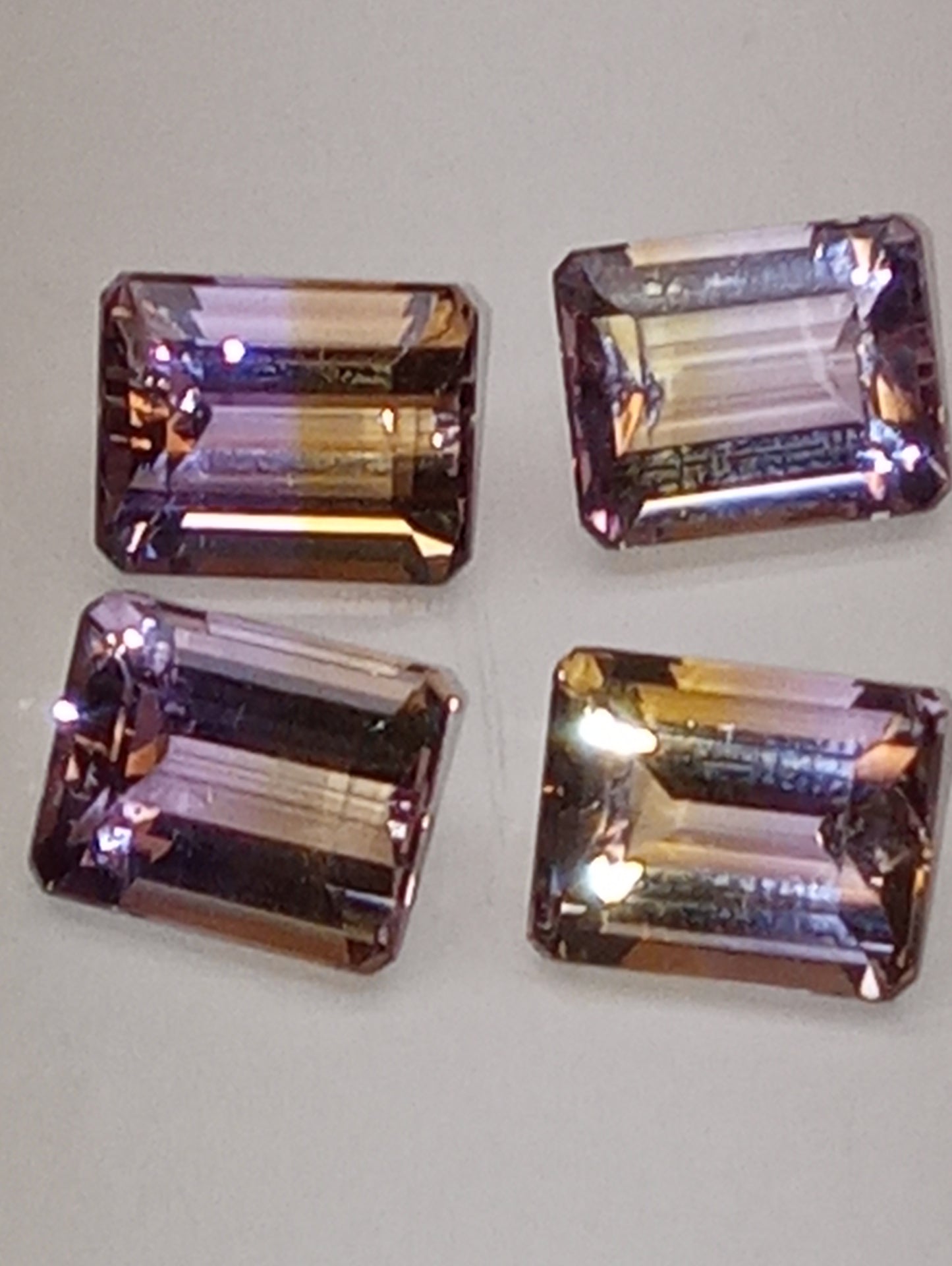 ametrine gemstones 10mmx8mm emerald cut