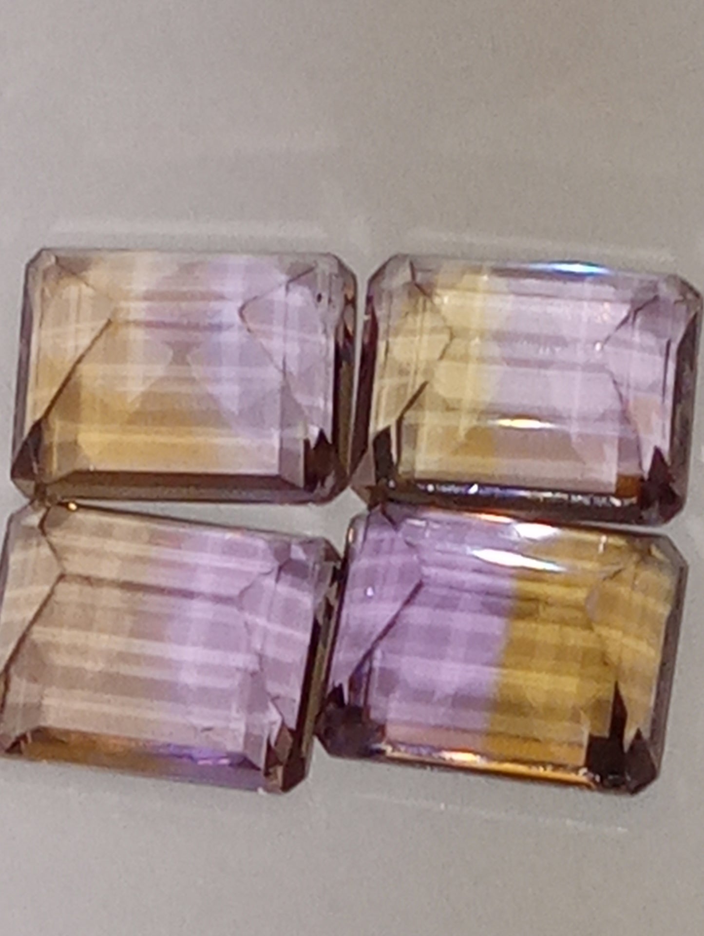 ametrine gemstones 10mmx8mm emerald cut