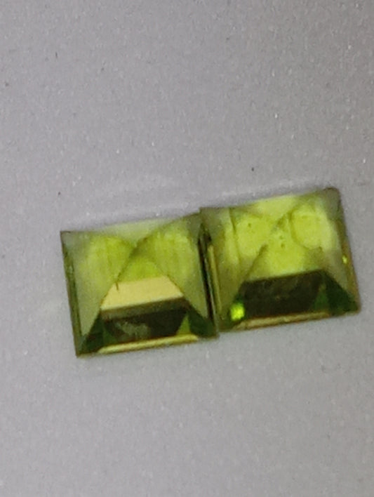 peridot gemstones 6mm princess cut