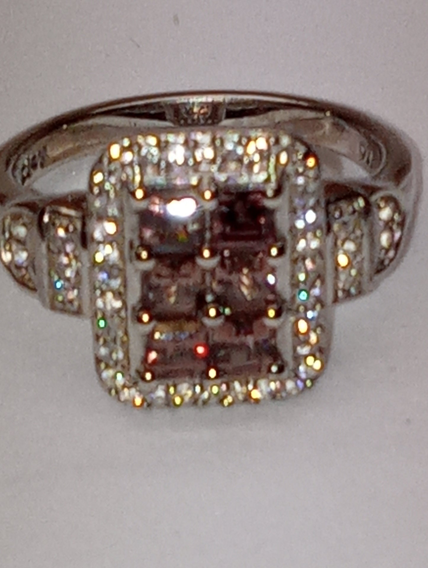 ring garnet color shift platinum over sterling silver