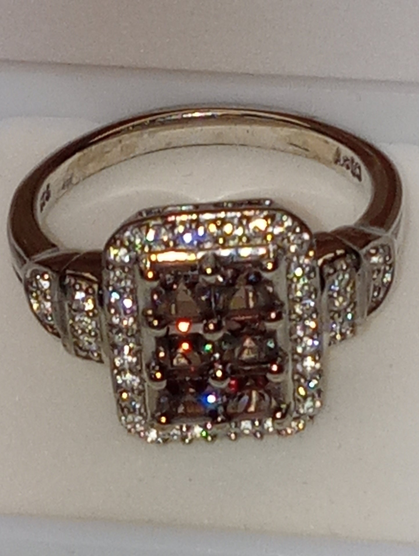 ring garnet color shift platinum over sterling silver