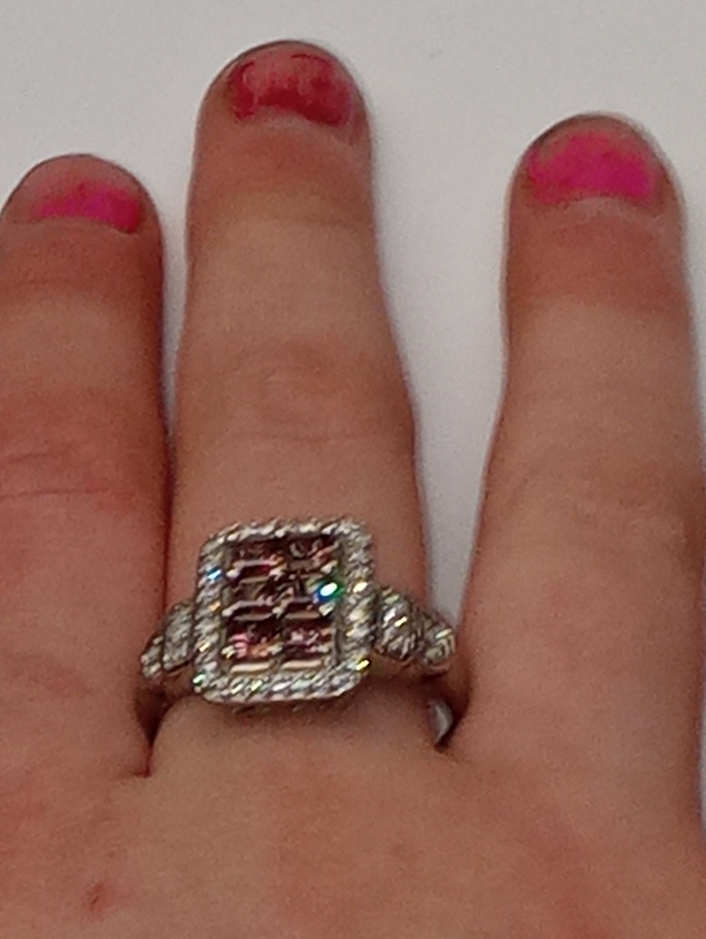ring garnet color shift platinum over sterling silver