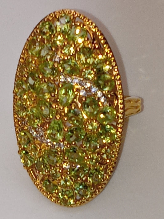 ring peridot vermeil yellow gold over sterling silver