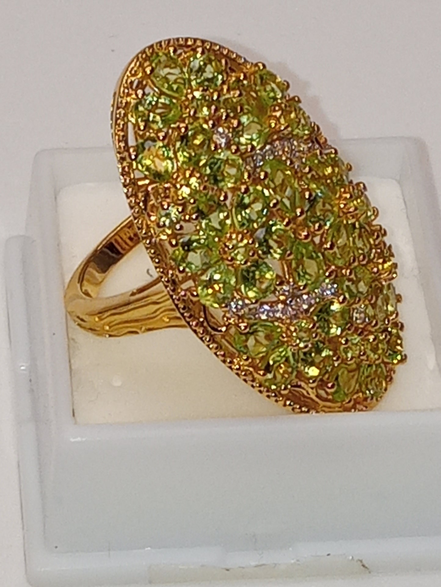ring peridot vermeil yellow gold over sterling silver