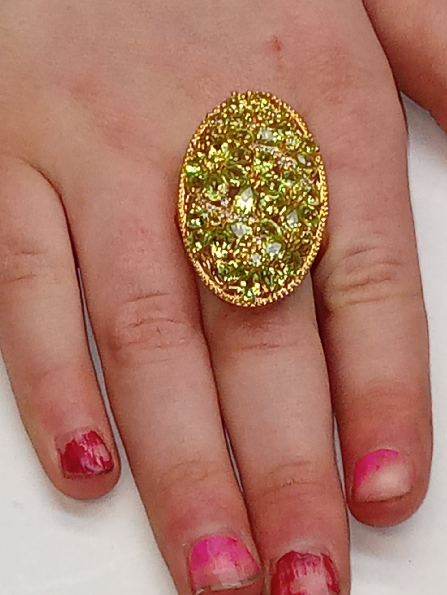 ring peridot vermeil yellow gold over sterling silver