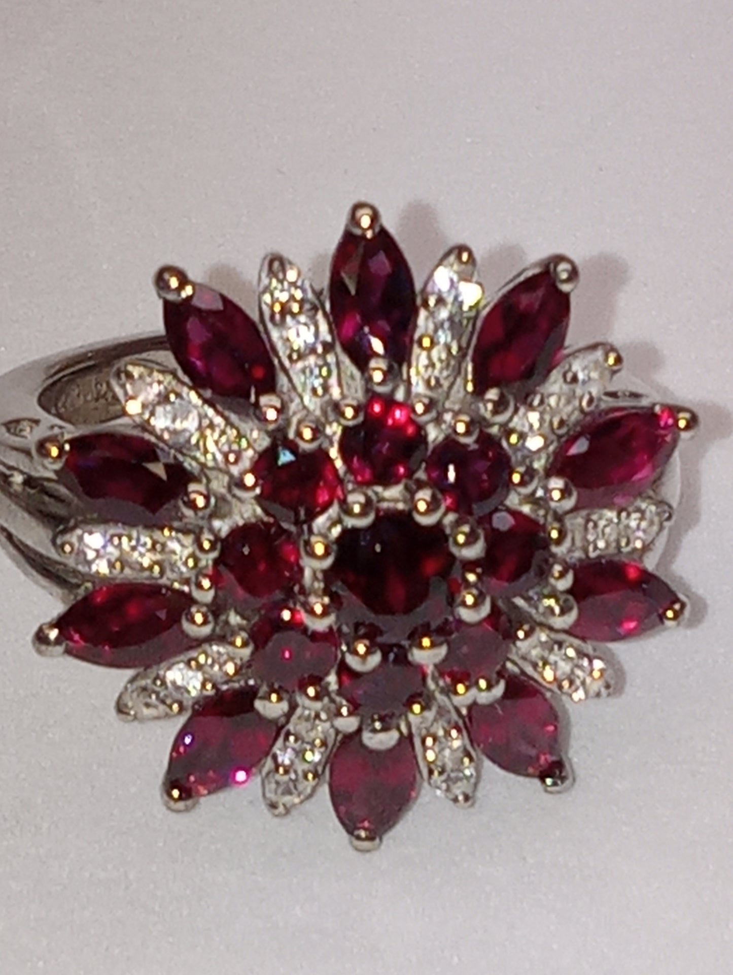 ring garnet Anthill garnet platinum over sterling silver