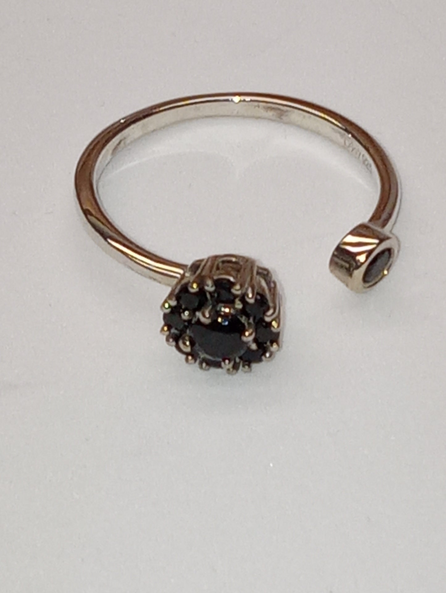 ring tourmaline black anxiety spinner platinum over sterling silver