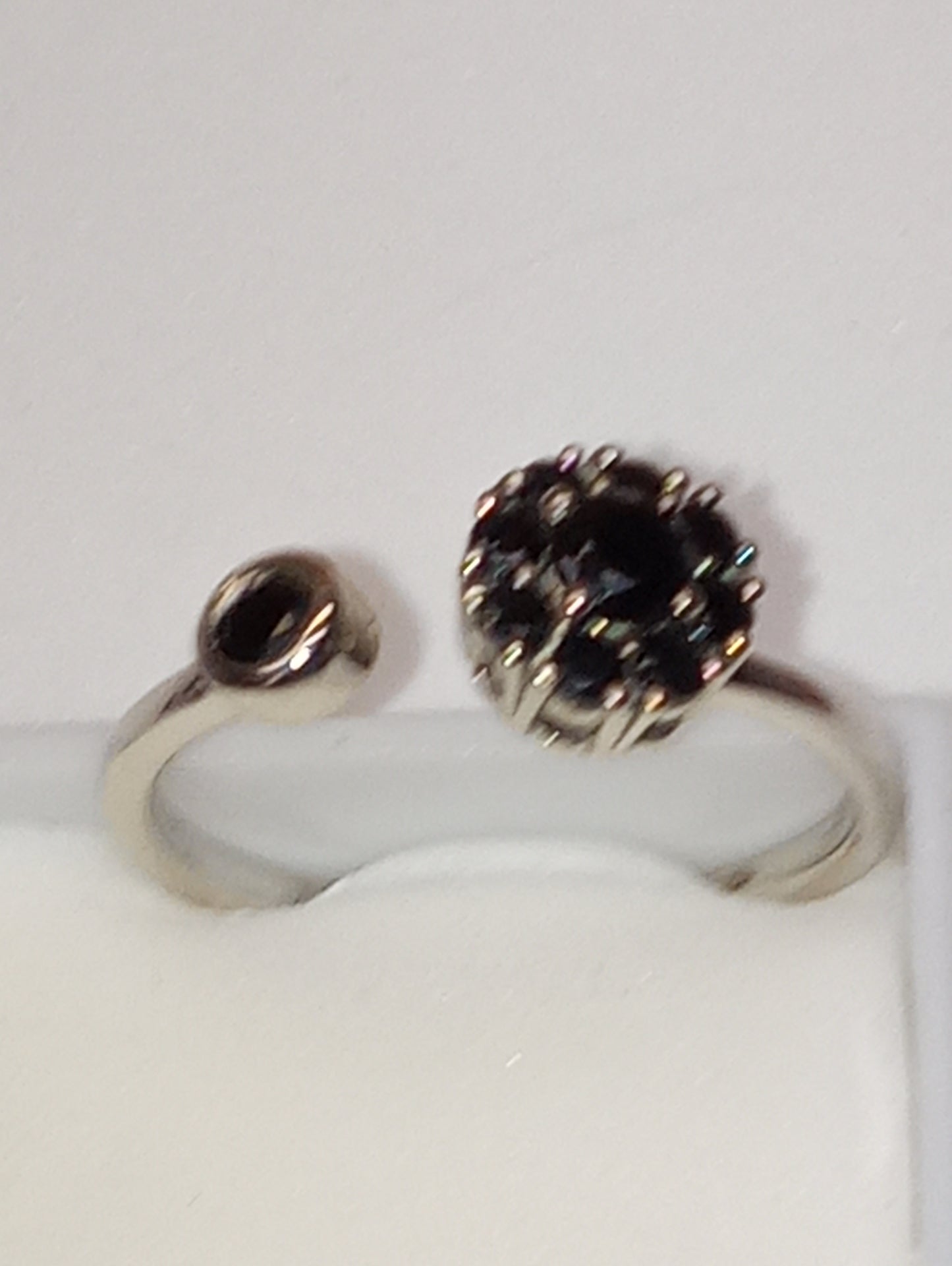 ring tourmaline black anxiety spinner platinum over sterling silver