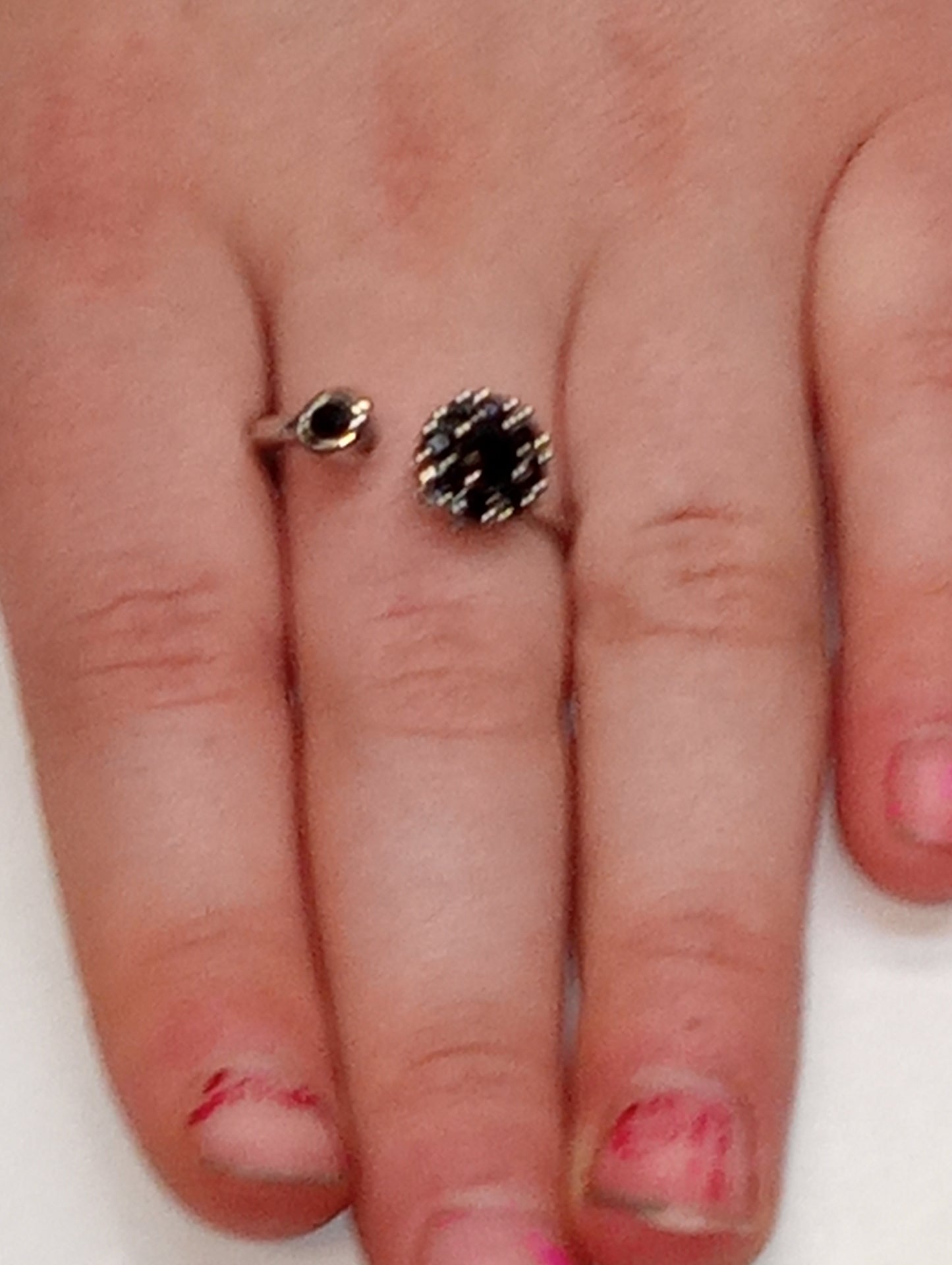 ring tourmaline black anxiety spinner platinum over sterling silver