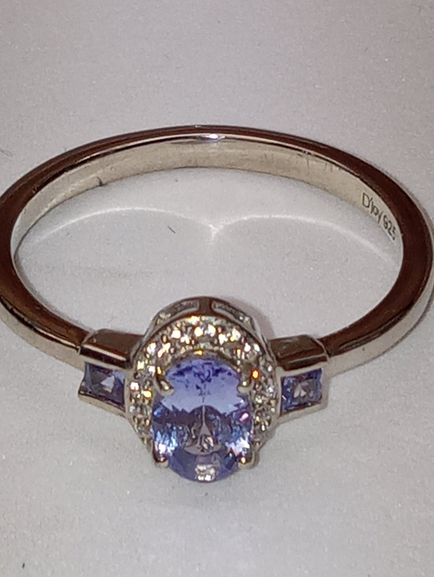 ring tanzanite zircon platinum over strerling silver