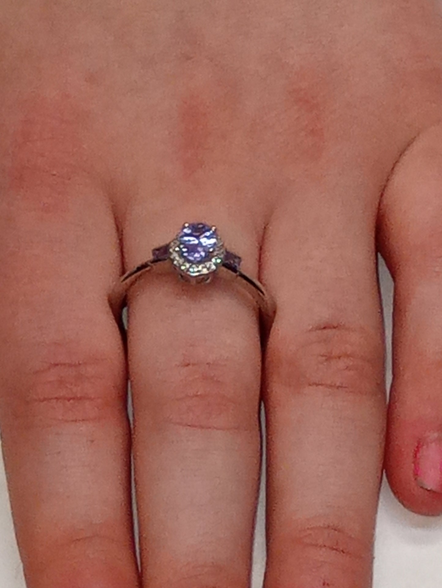 ring tanzanite zircon platinum over strerling silver