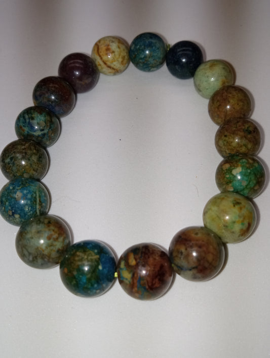 bracelet Chrysocolla stretch beaded