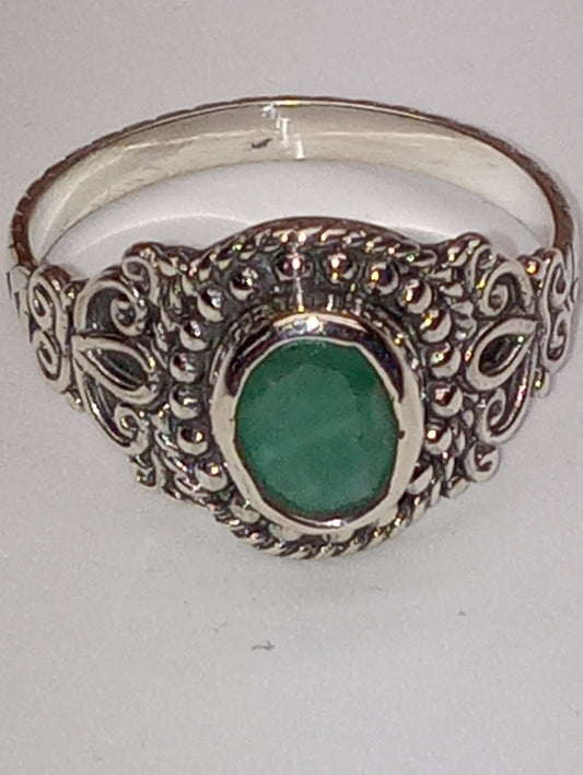 ring Bali Legacy emerald in sterling silver