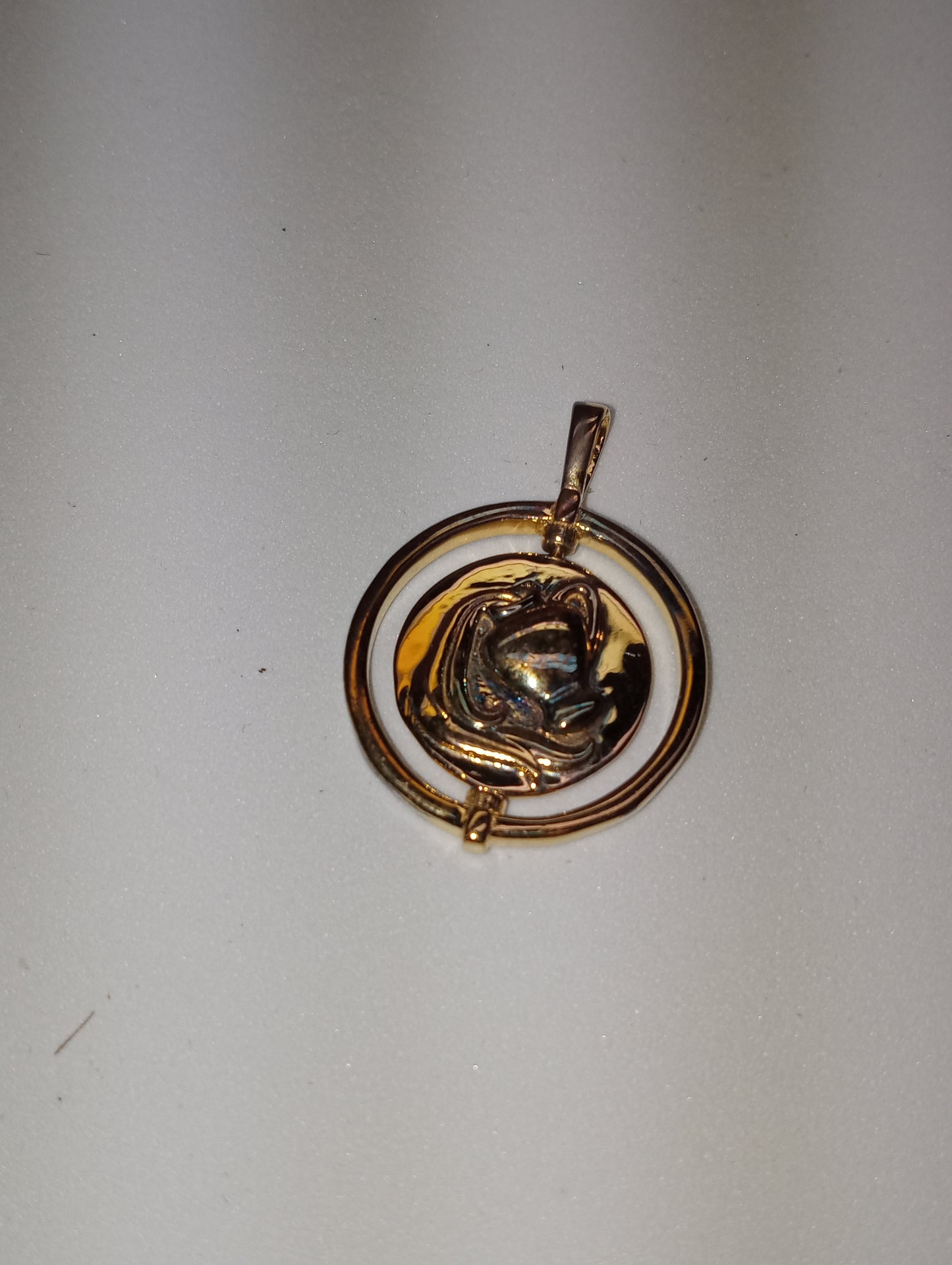 pendant Sunday's Child Aquarius zodiac vermeil yellow gold over sterling silver