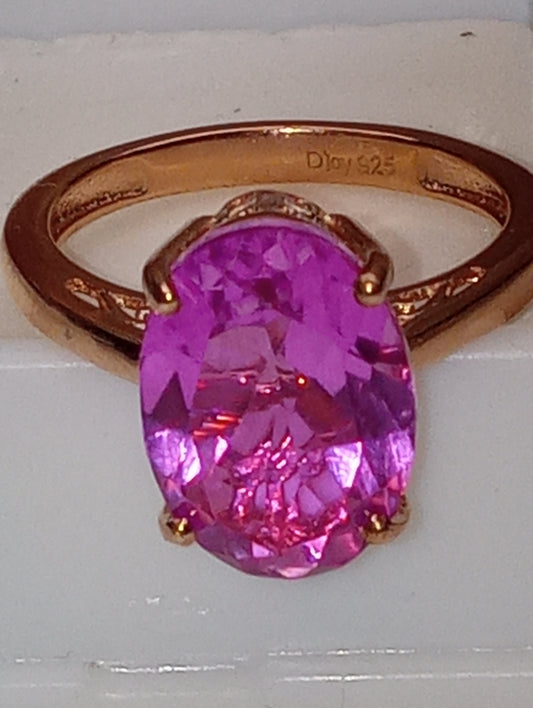 ring Patrokee Quartz(TM)  in vermeil yellow gold over sterling silver