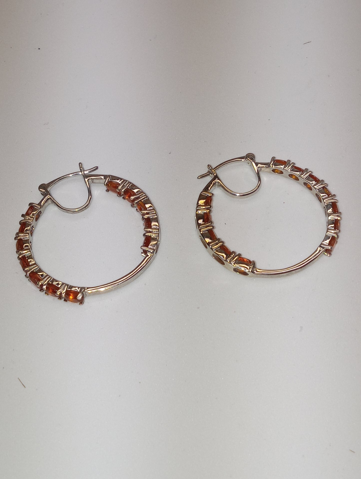 earrings kyanite, hoop,orange, inside outside hoops large