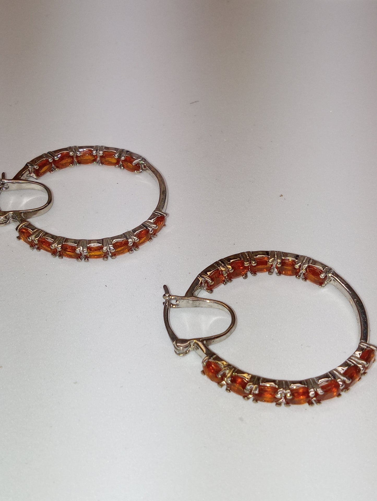 earrings kyanite, hoop,orange, inside outside hoops large