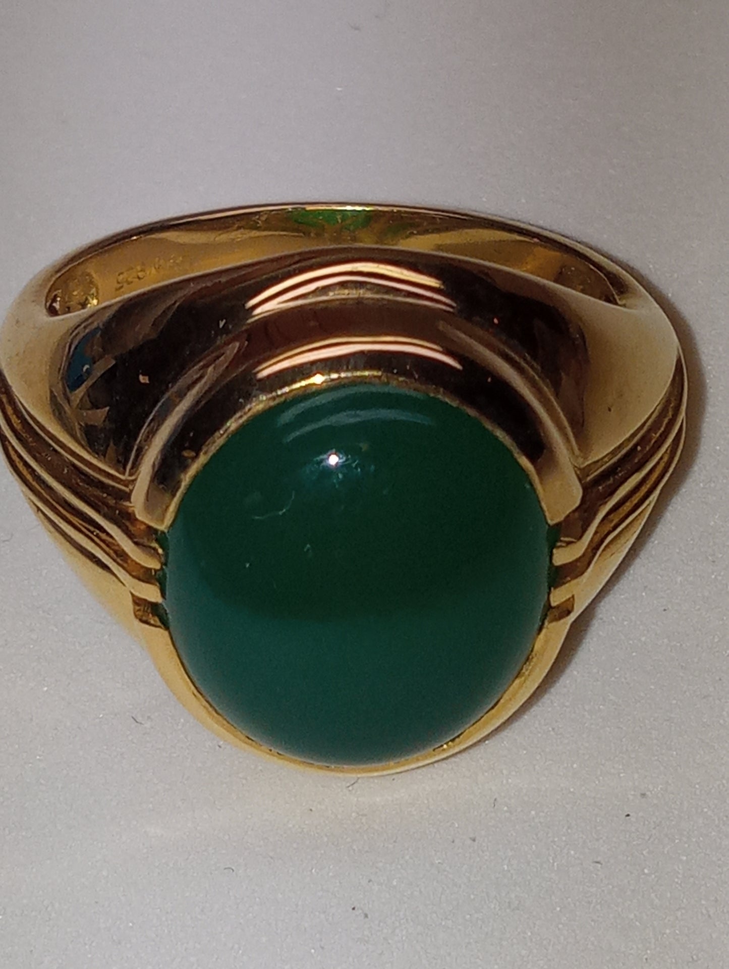 ring Verde onyx vermeil yellow gold over sterling silver