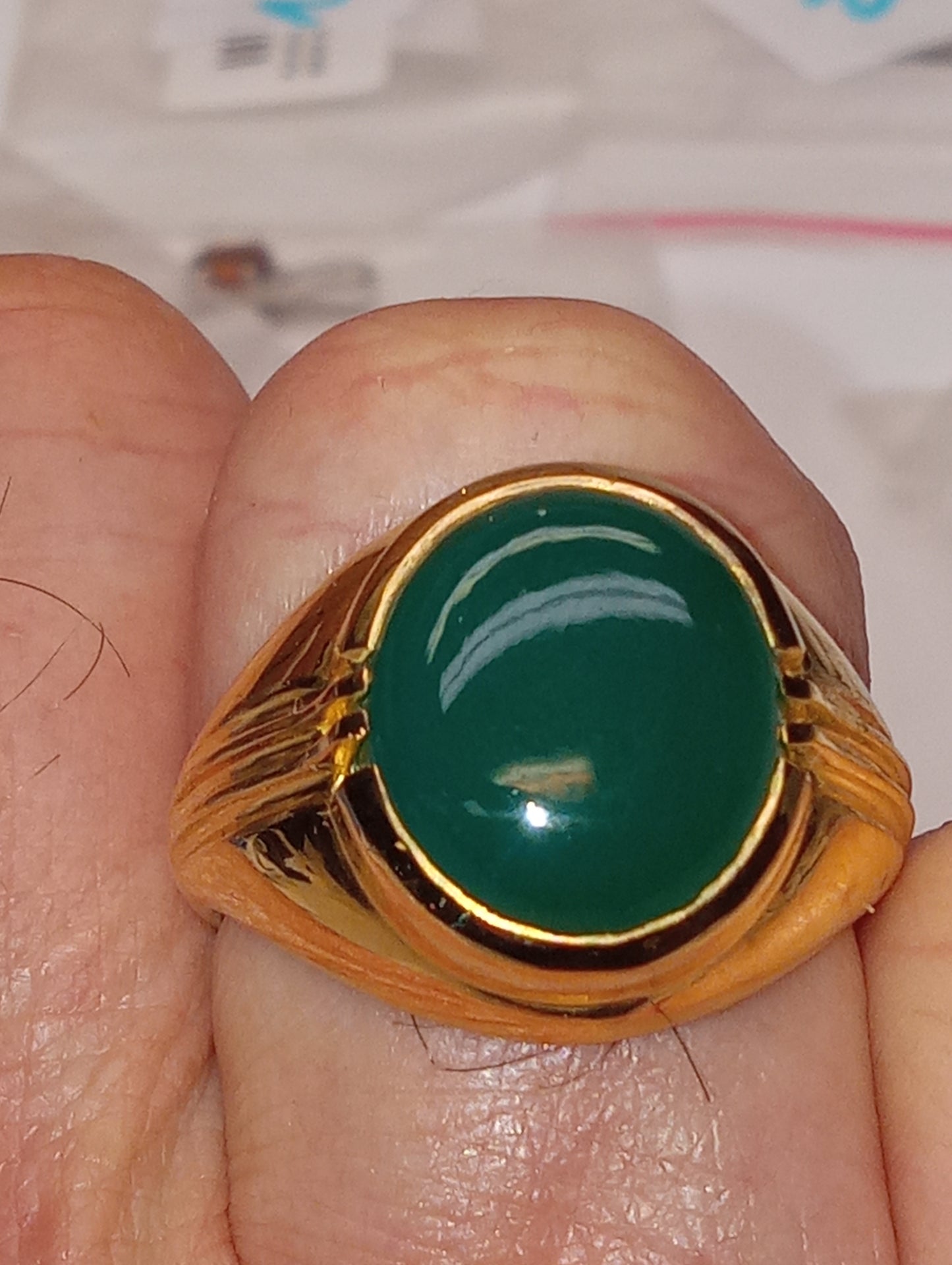 ring Verde onyx vermeil yellow gold over sterling silver