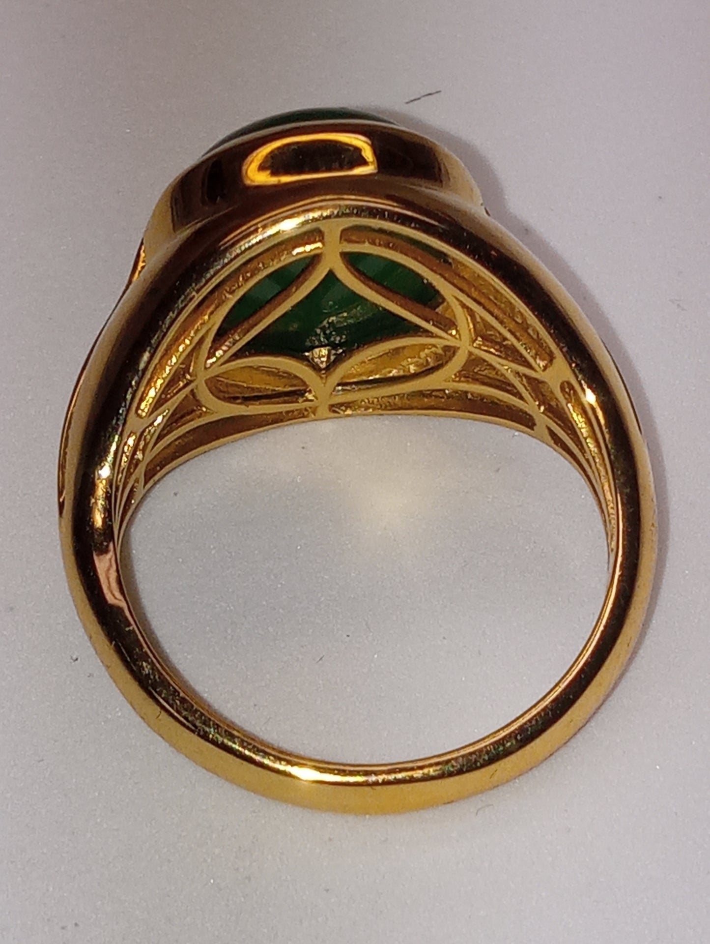 ring Verde onyx vermeil yellow gold over sterling silver