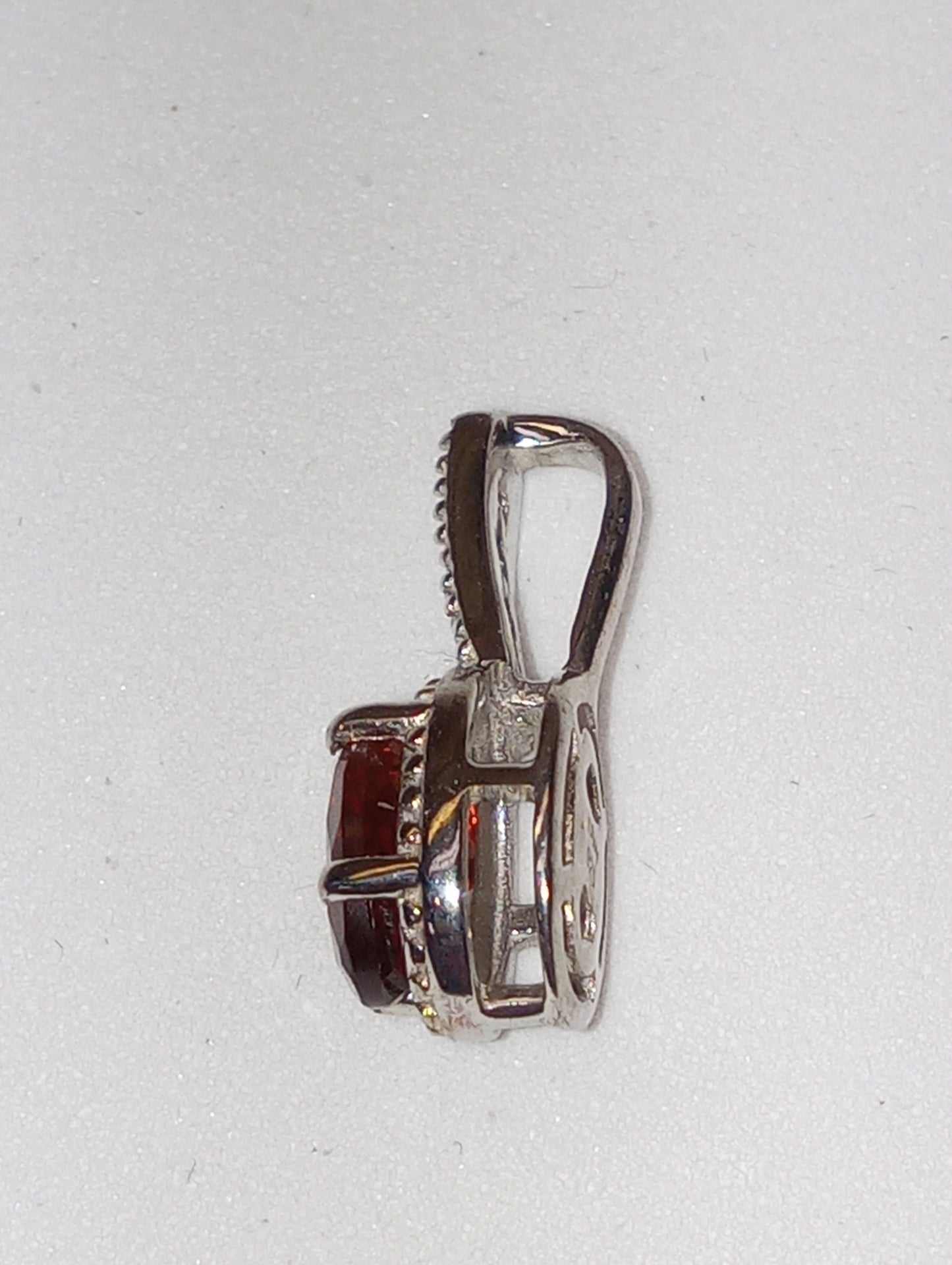 pendant citrine madera  Santa Ana, white zircon, in platinum over sterling silver