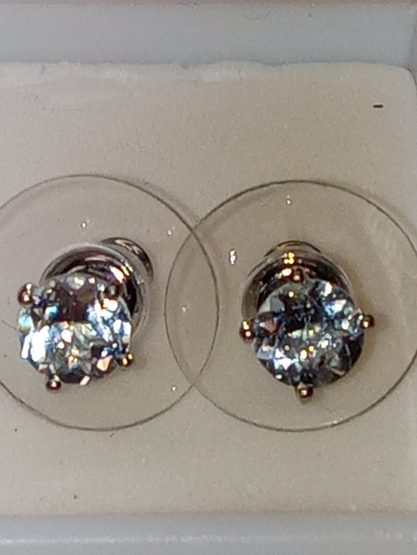 earrings  aquamarine studs in platinum over sterling silver