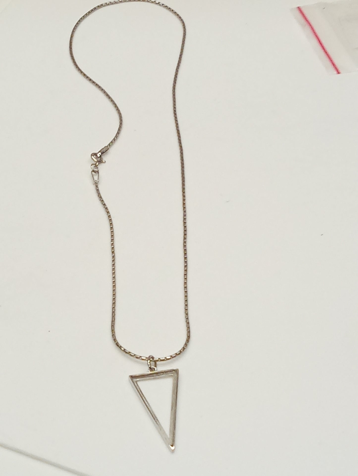 necklace pendant open triangle rhodium over sterling silver