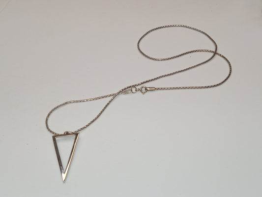necklace pendant open triangle rhodium over sterling silver