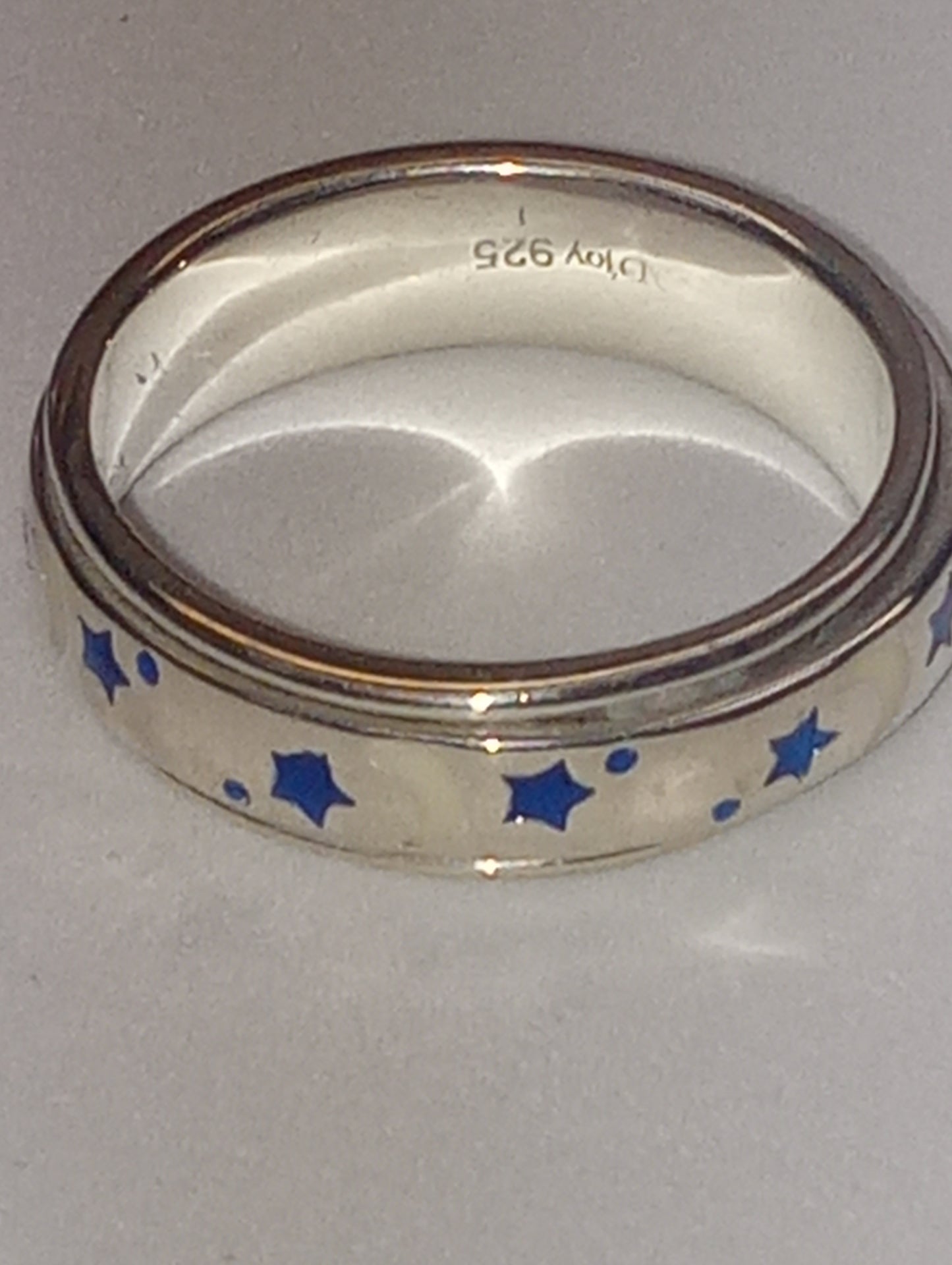 ring sterling silver moon and star spinner