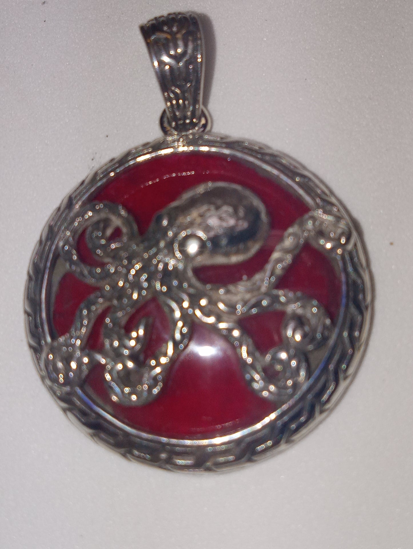 pendant sponge coral Bali Legacy octopus in sterling silver