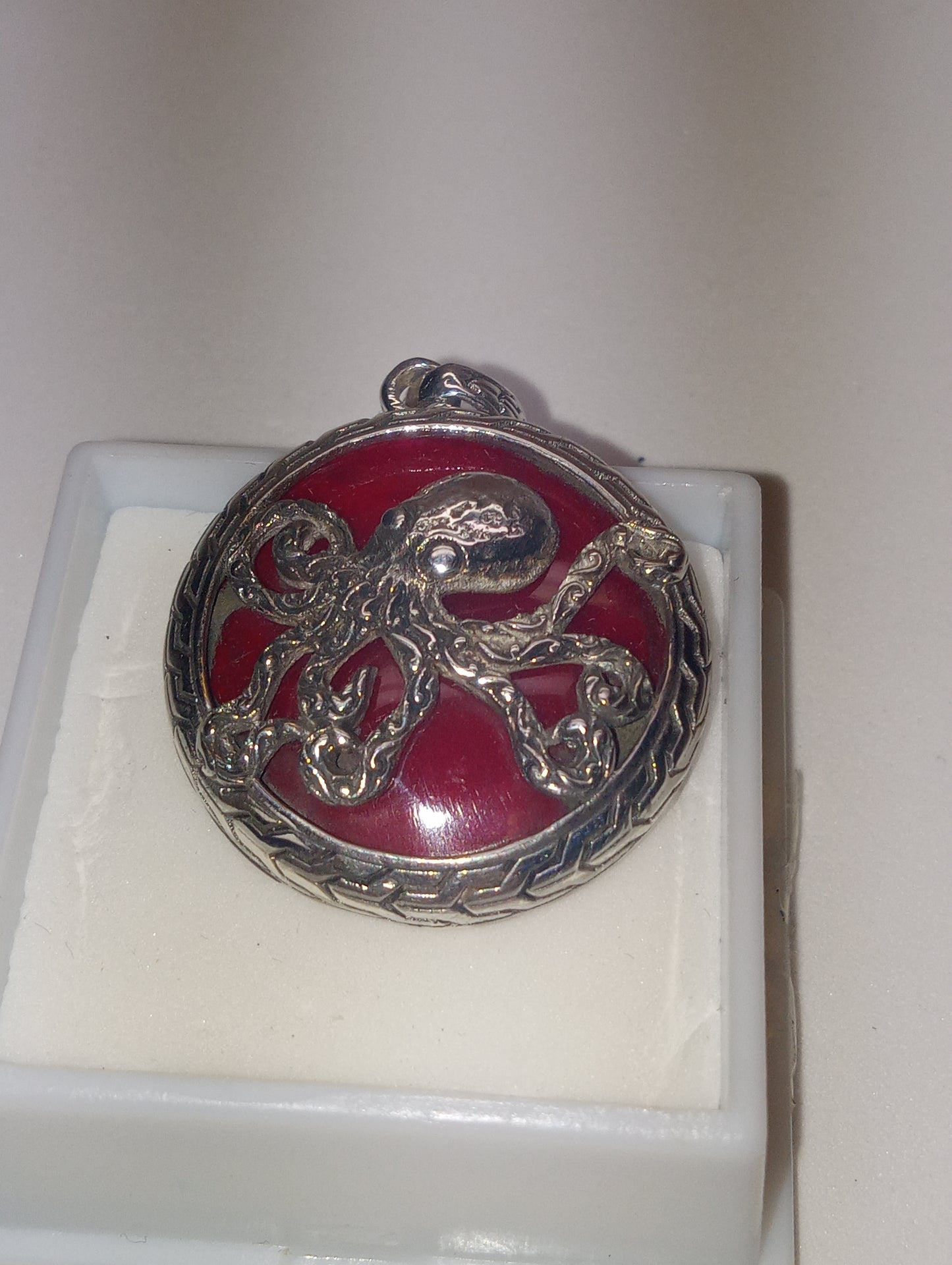 pendant sponge coral Bali Legacy octopus in sterling silver
