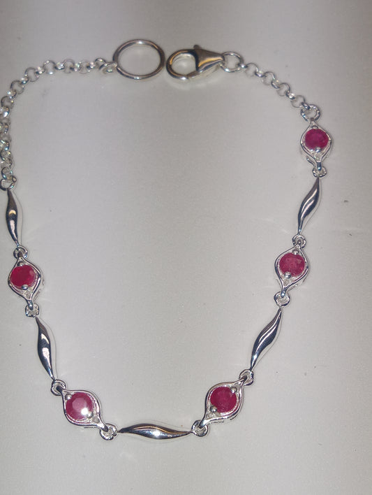 bracelet Niassa ruby in sterling silver