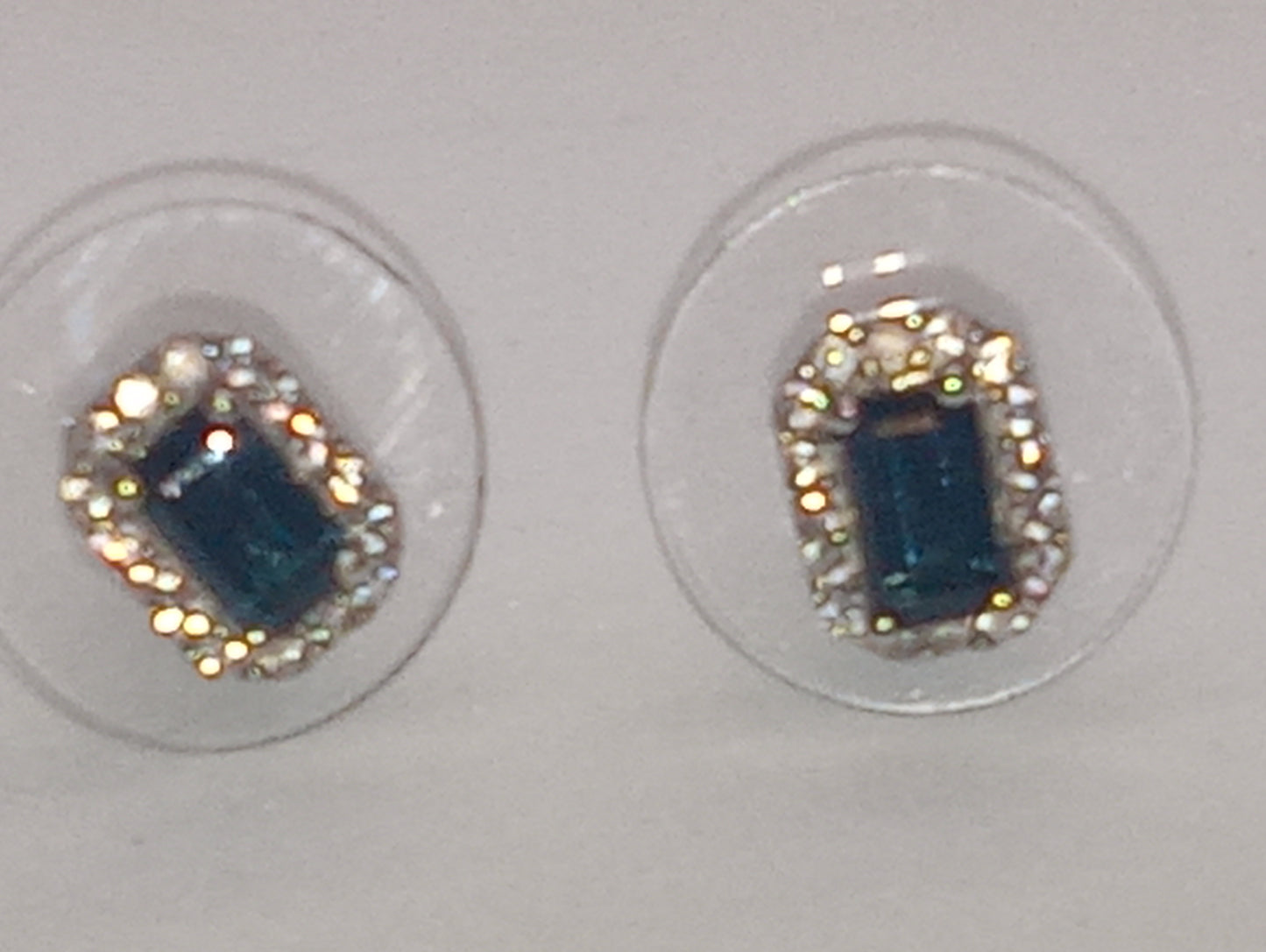 earrings tourmaline indicolite white zircon studs platinum over sterling silver