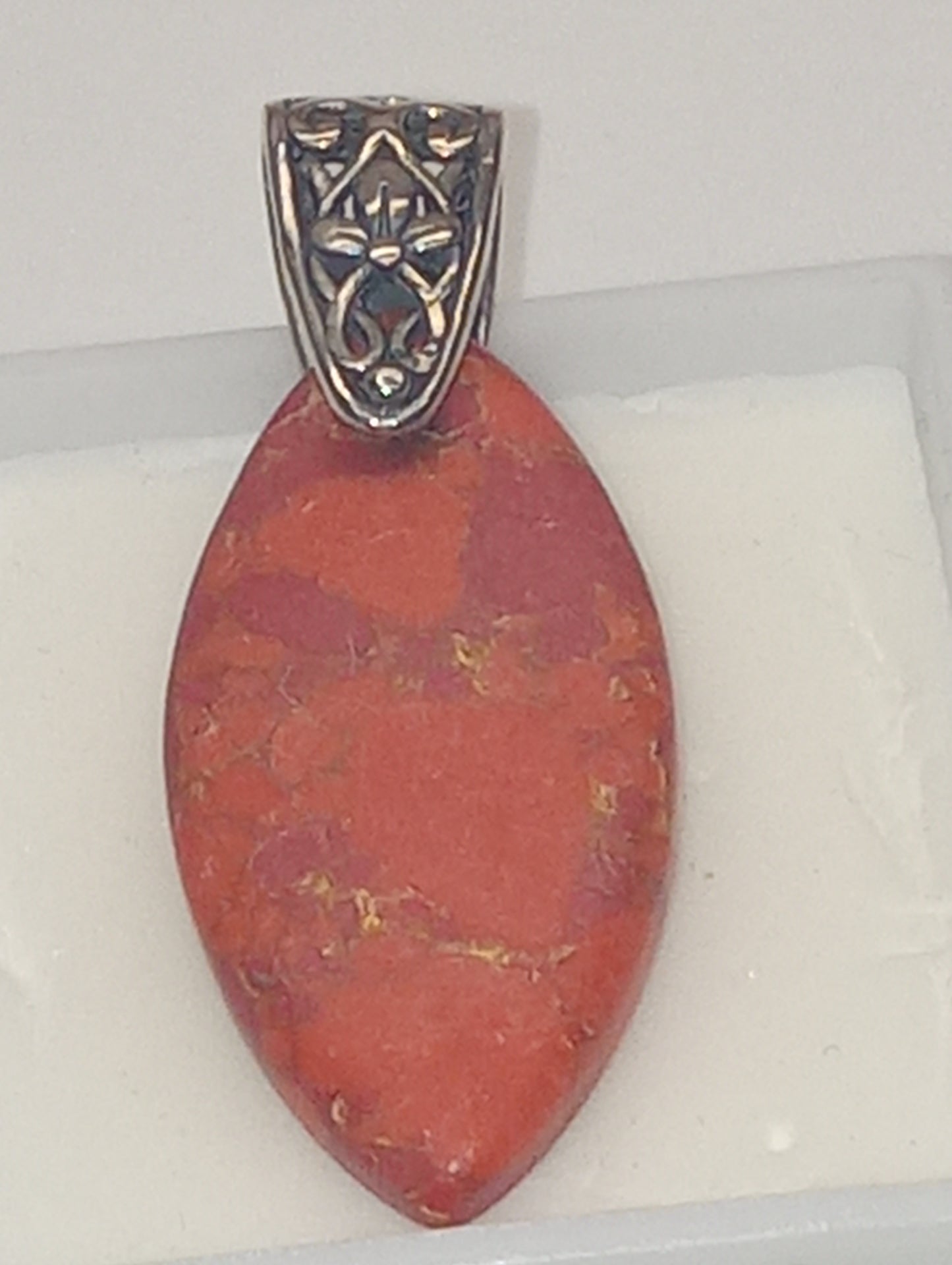pendant turquoise Mojave orange sterling silver