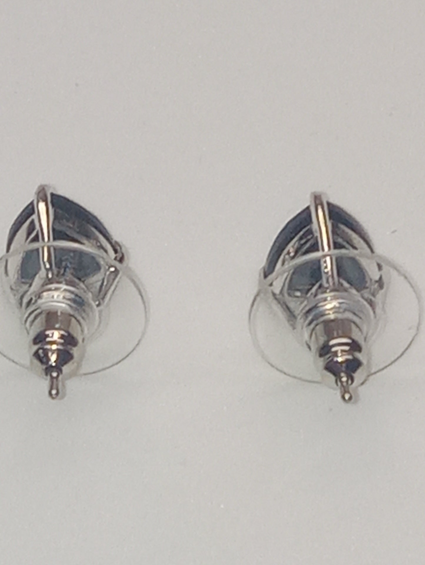earrings tourmaline black studs in platinum over sterling silver
